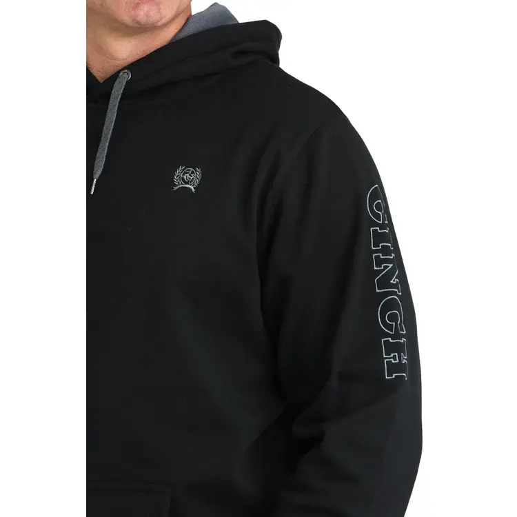 Cinch Arm Logo Pullover Hoodie Black