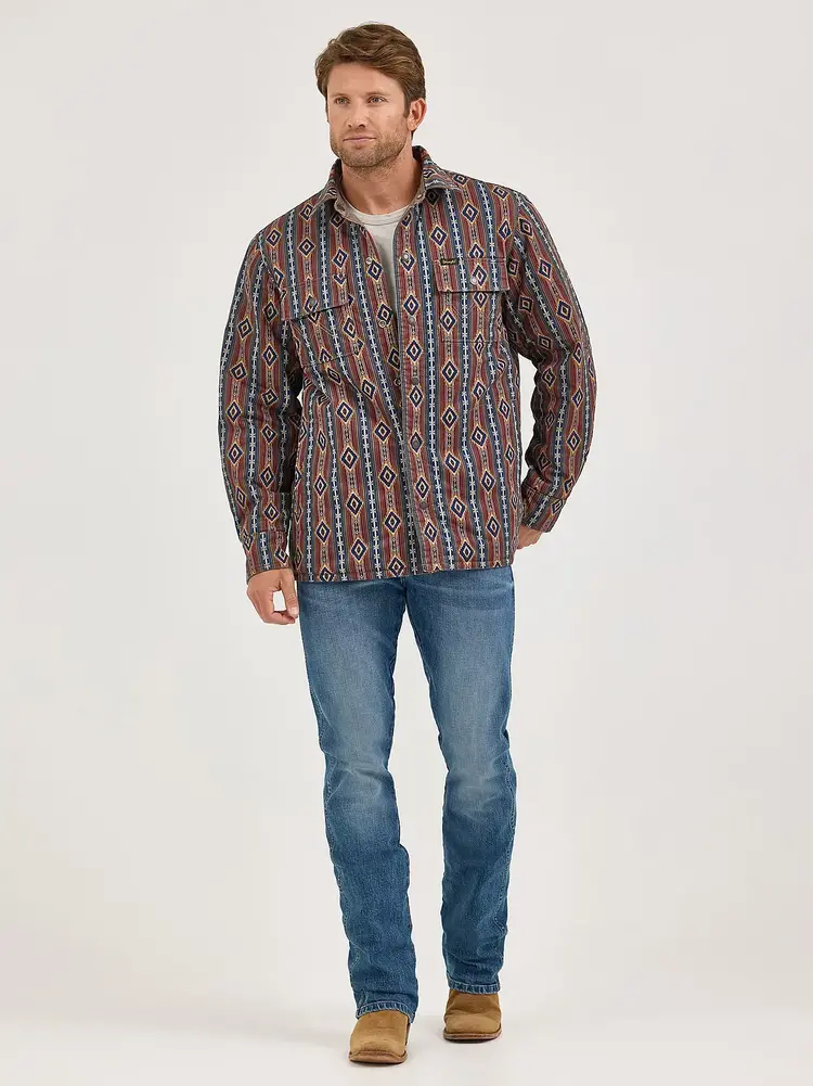 Wrangler Reversible Quilted Shirt Jacket Chocolate Chip