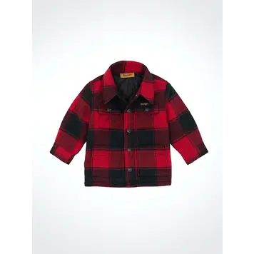 Wrangler Infant Toddler Quilt Lined Flannel Shirt Jacket Red