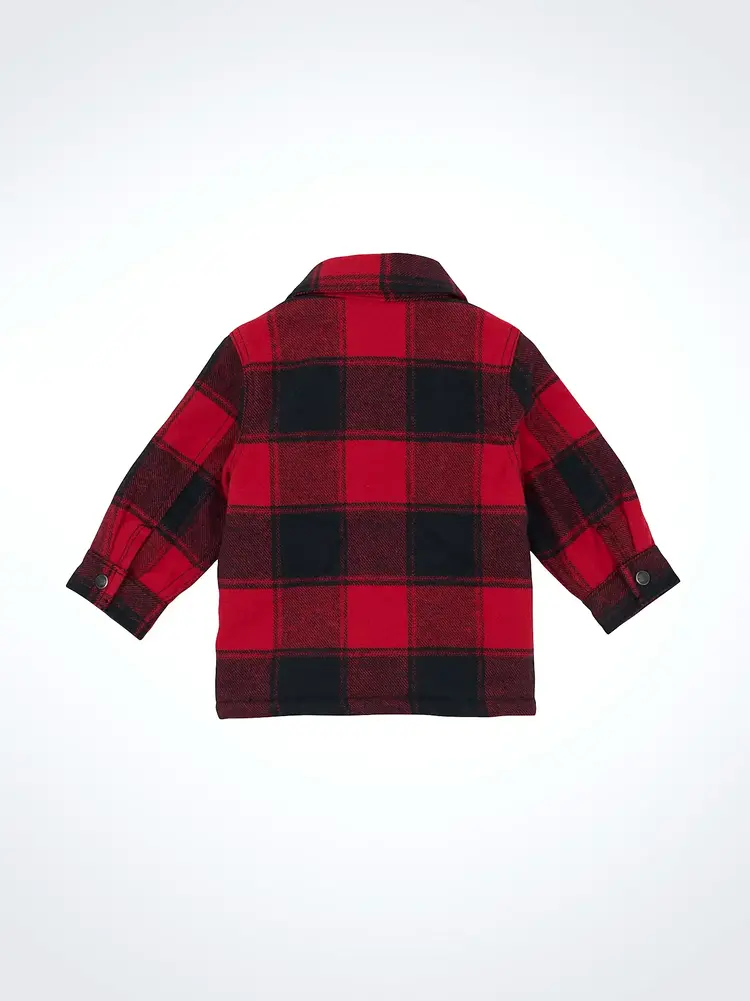Wrangler Infant Toddler Quilt Lined Flannel Shirt Jacket Red