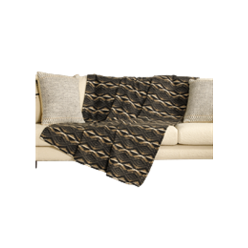 Rock & Roll Denim Lined Jacquard Throw Blanket Black