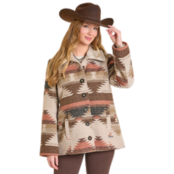 Panhandle Western Wear Aztec Short Coat Brown