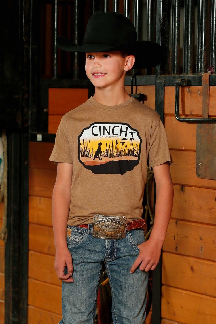 Cinch Youth Bird Dog Tee Brown