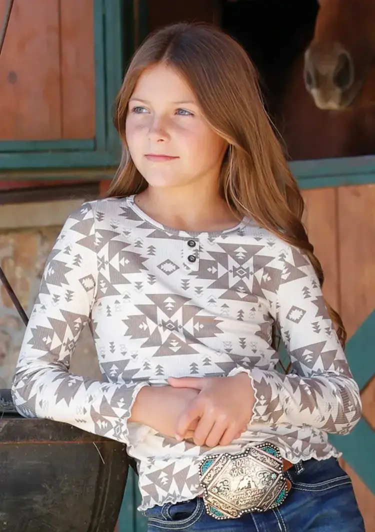 Cruel Denim Youth Aztec Print Cream