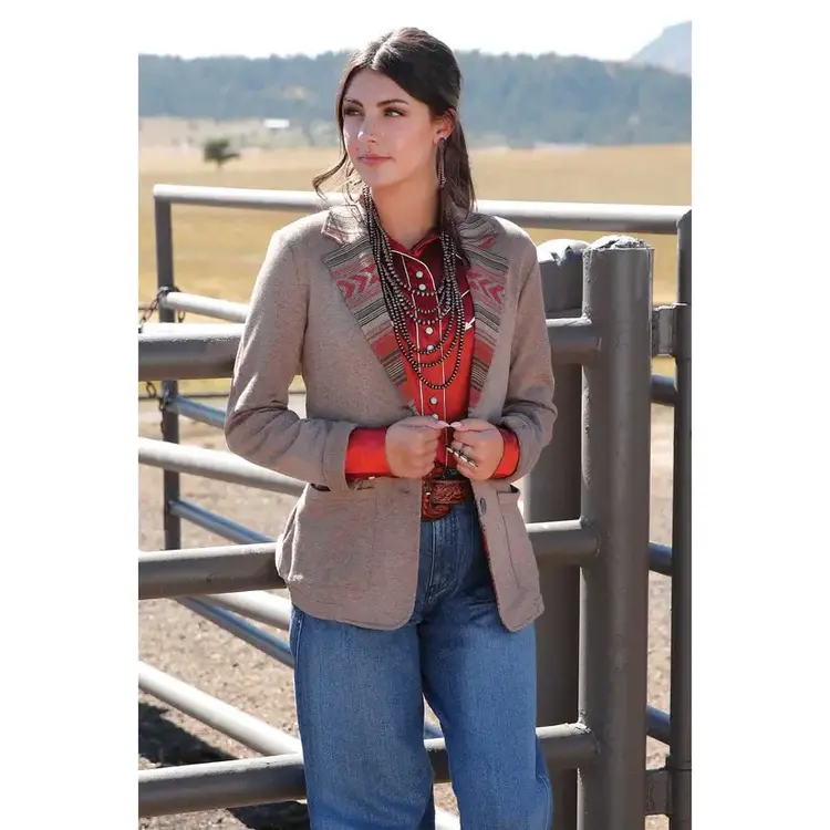 Cruel Denim French Terry Blazer Red Stone