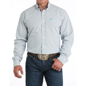 Cinch Plaid Button Down White Purple Turquoise