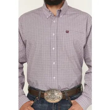 Cinch Plaid Button Down Lilac
