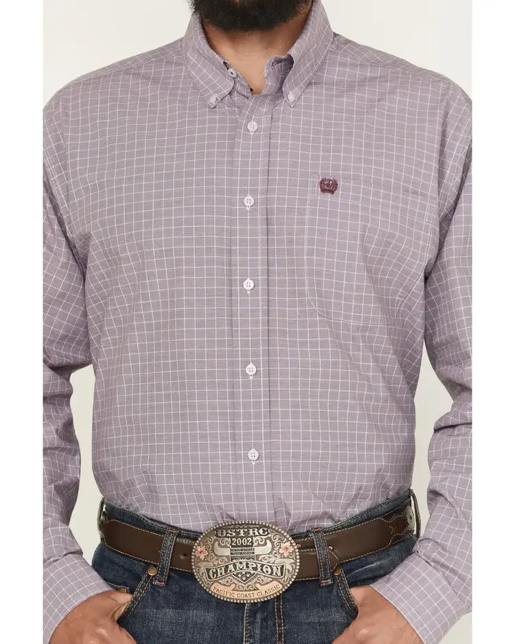 Cinch Plaid Button Down Lilac