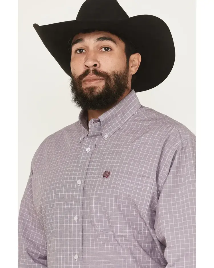 Cinch Plaid Button Down Lilac