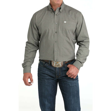 Cinch Diamond Button Down Olive
