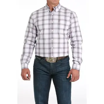 Cinch Plaid Button Down Modern Fit Purple