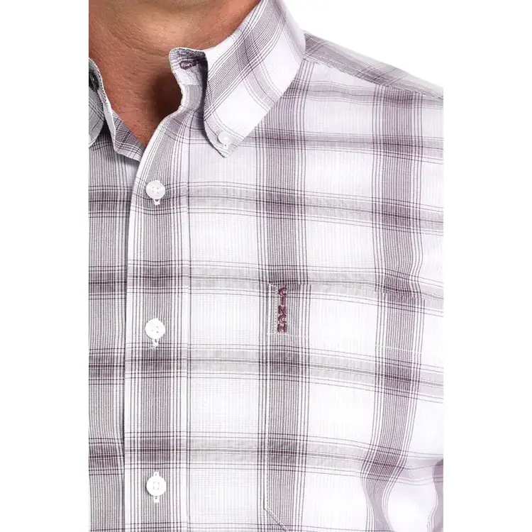 Cinch Plaid Button Down Modern Fit Purple