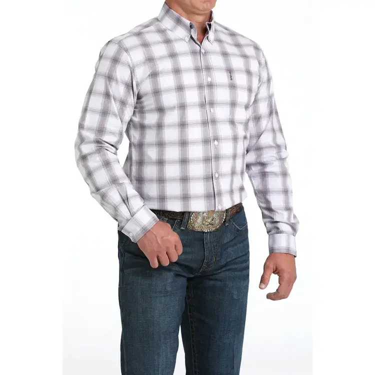 Cinch Plaid Button Down Modern Fit Purple