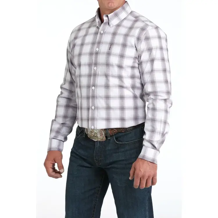 Cinch Plaid Button Down Modern Fit Purple