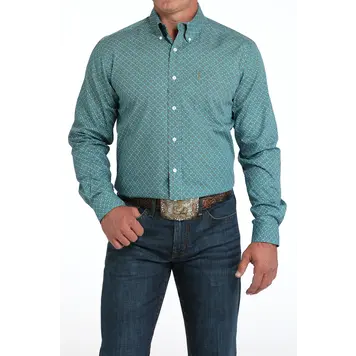 Cinch Sprinkle Button Down Modern Fit Turquoise