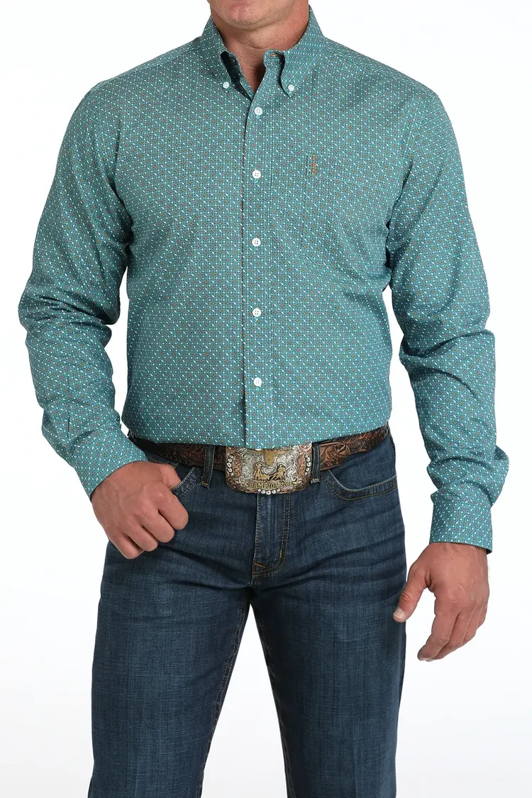 Cinch Sprinkle Button Down Modern Fit Turquoise