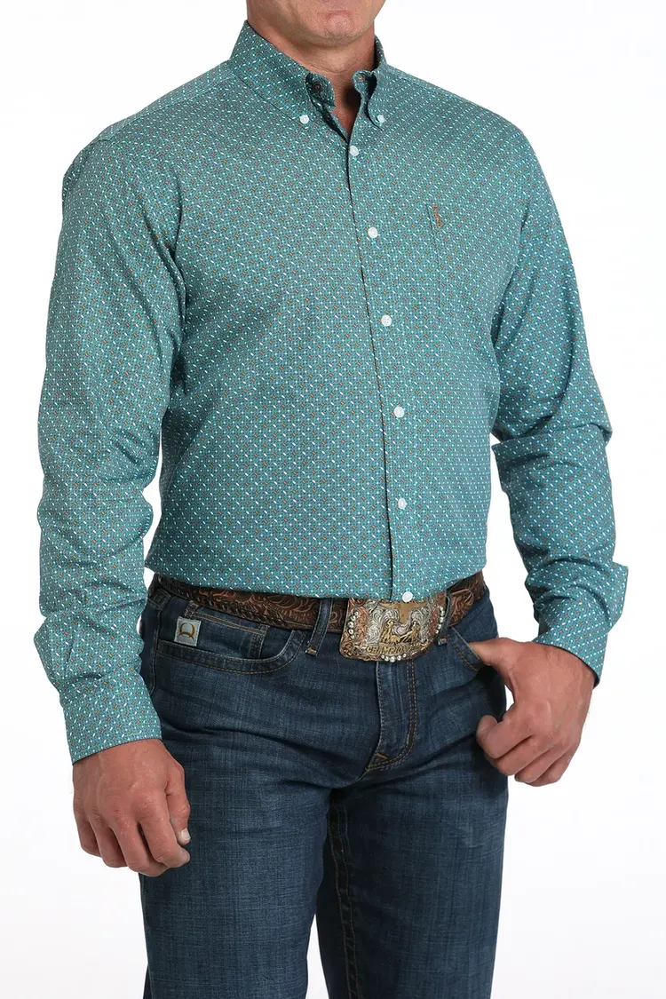 Cinch Sprinkle Button Down Modern Fit Turquoise