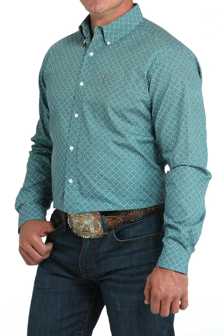 Cinch Sprinkle Button Down Modern Fit Turquoise