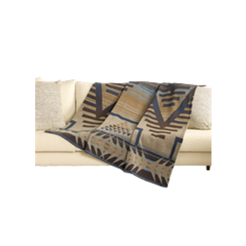 Rock & Roll Denim Printed Fleece Blanket Tan