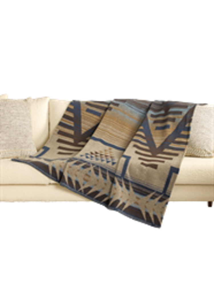 Rock & Roll Denim Printed Fleece Blanket Tan