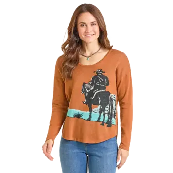 Panhandle Western Wear Lonesome Rider Sweater Orange