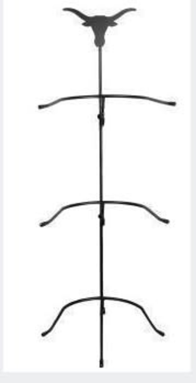 3 Tier Longhorn Metal Hat Rack