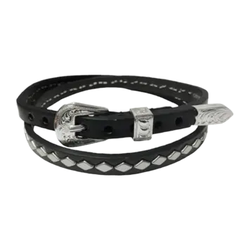 Studded Black Hat Band