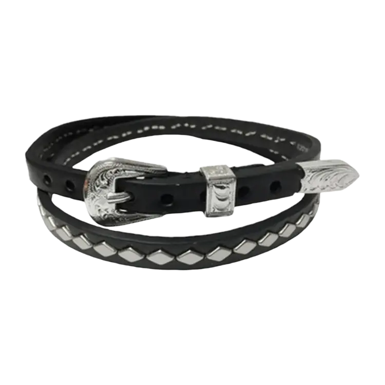 Studded Black Hat Band