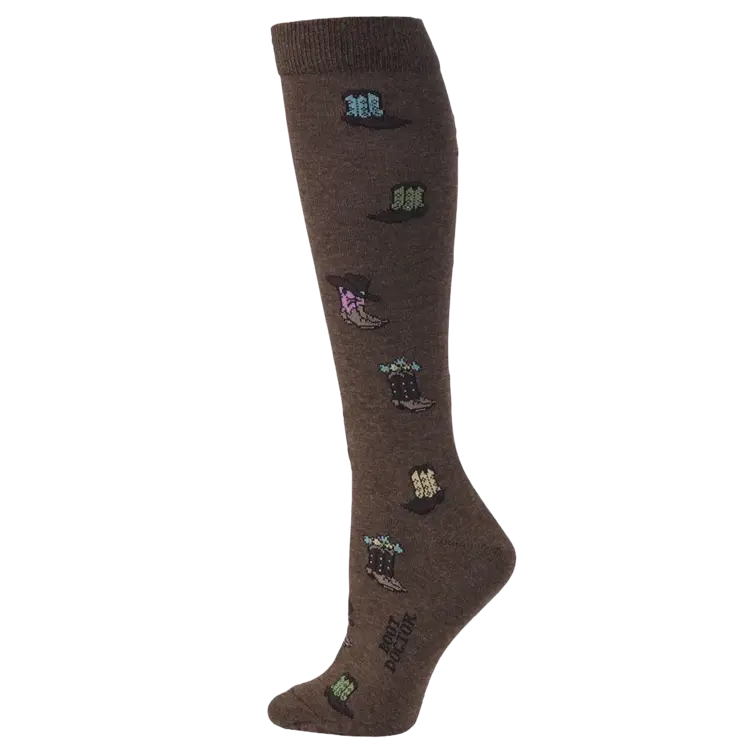 Boot Doctor Ladies Boot Print Over The Calf Brown