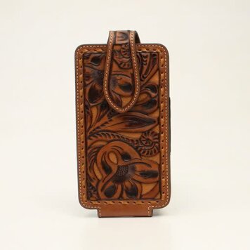 Nocona Floral Embossed Tan Underlay Cell Phone Case