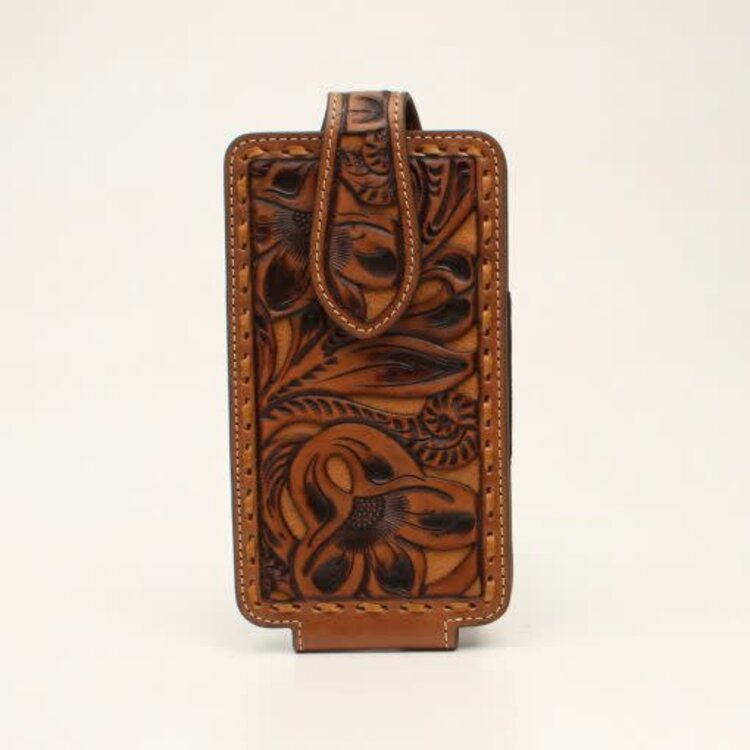 Nocona Floral Embossed Tan Underlay Cell Phone Case