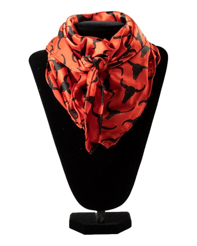 M&F Western Products Skull Print Wild Rag Red
