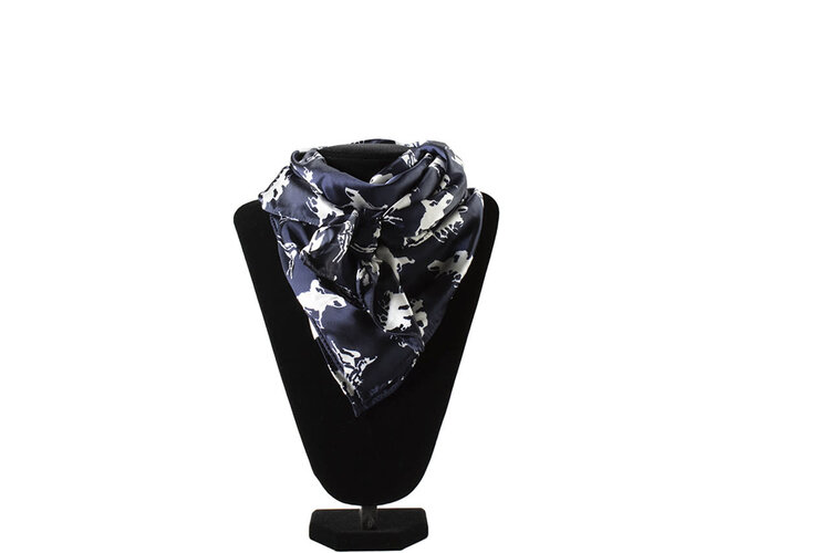 M&F Western Products Horse Print Wild Rag Black