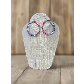 Blazin Roxx Galaxy Bead Hoop Earrings