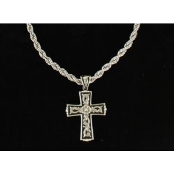 Twister Mens Cross Pendant & Chain
