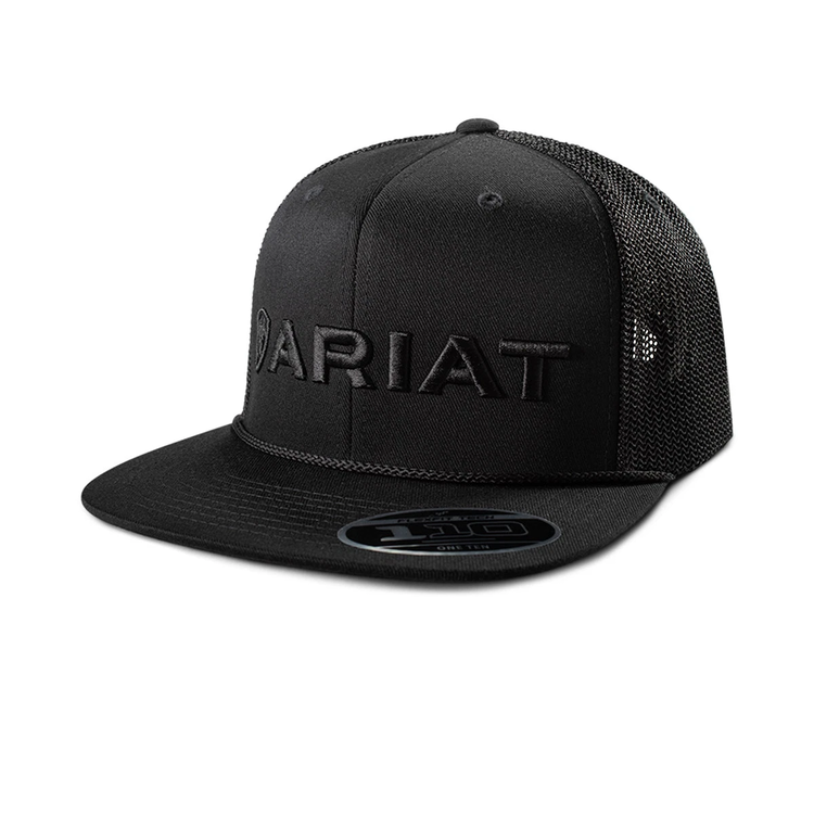 Ariat Accessories Embroidered Logo Flat Brim Cap Black