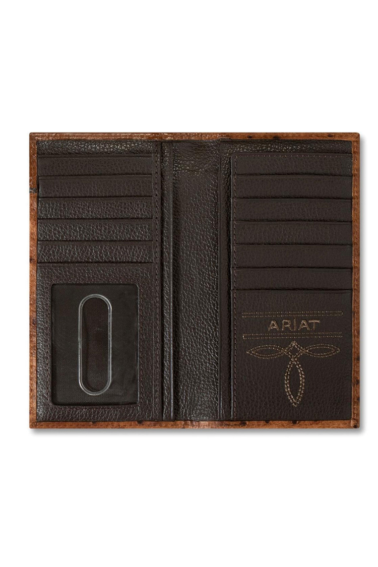 Ariat Accessories Ostrich Floral Embossed Rodeo Wallet