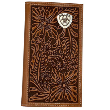 Ariat Accessories Floral Embossed Leather With Logo Rodeo Wallet