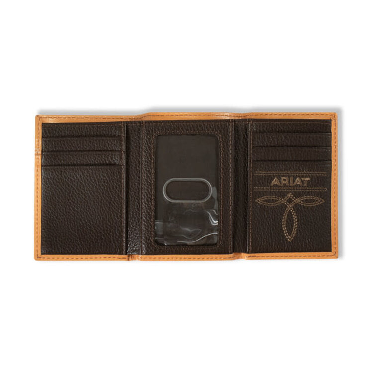 Ariat Accessories Hair On Basket Weave Trifold Wallet