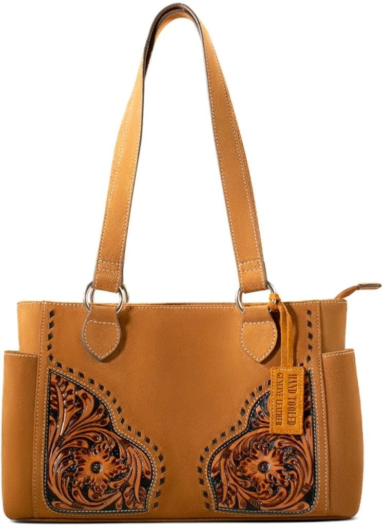 Ariat Accessories Sierra Leather Satchel Hand Bag Tan