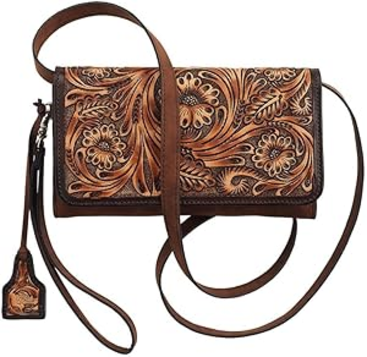 Angel Ranch Lilah Tooled Wallet With Strap