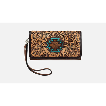 Angel Ranch Selene Floral With Aztec Filigree Wallet