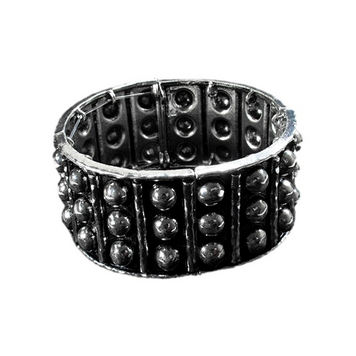 Silver Strike Studded Stretch Bracelet Silver