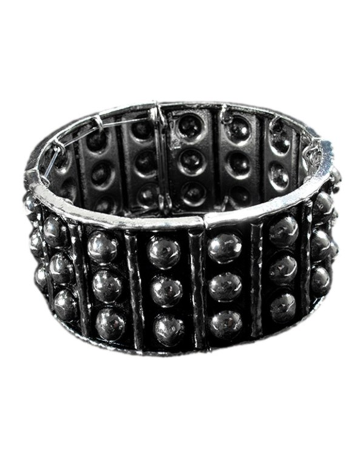 Silver Strike Studded Stretch Bracelet Silver