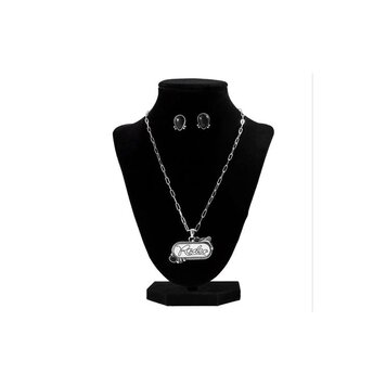Silver Strike Chain With Rodeo Pendant Set