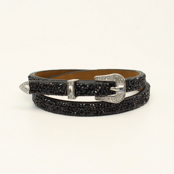 3D Belt Black Rhinestone Hat Band