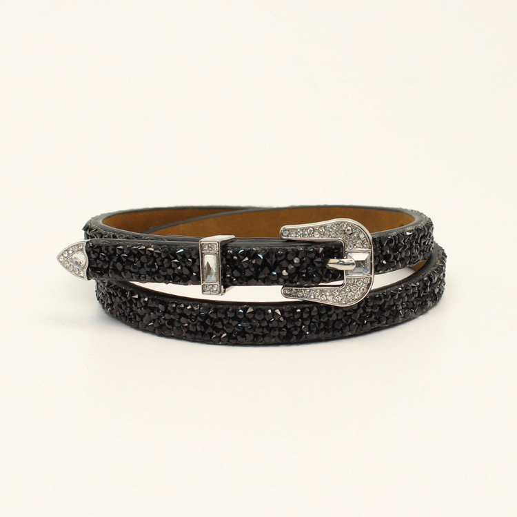 3D Belt Black Rhinestone Hat Band