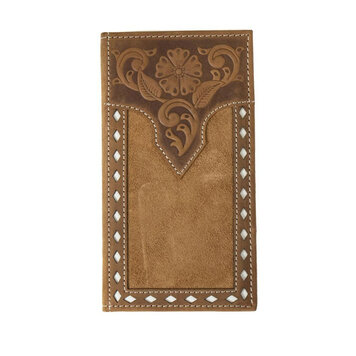 Nocona Roughout Leather Buck Stitch Rodeo Wallet