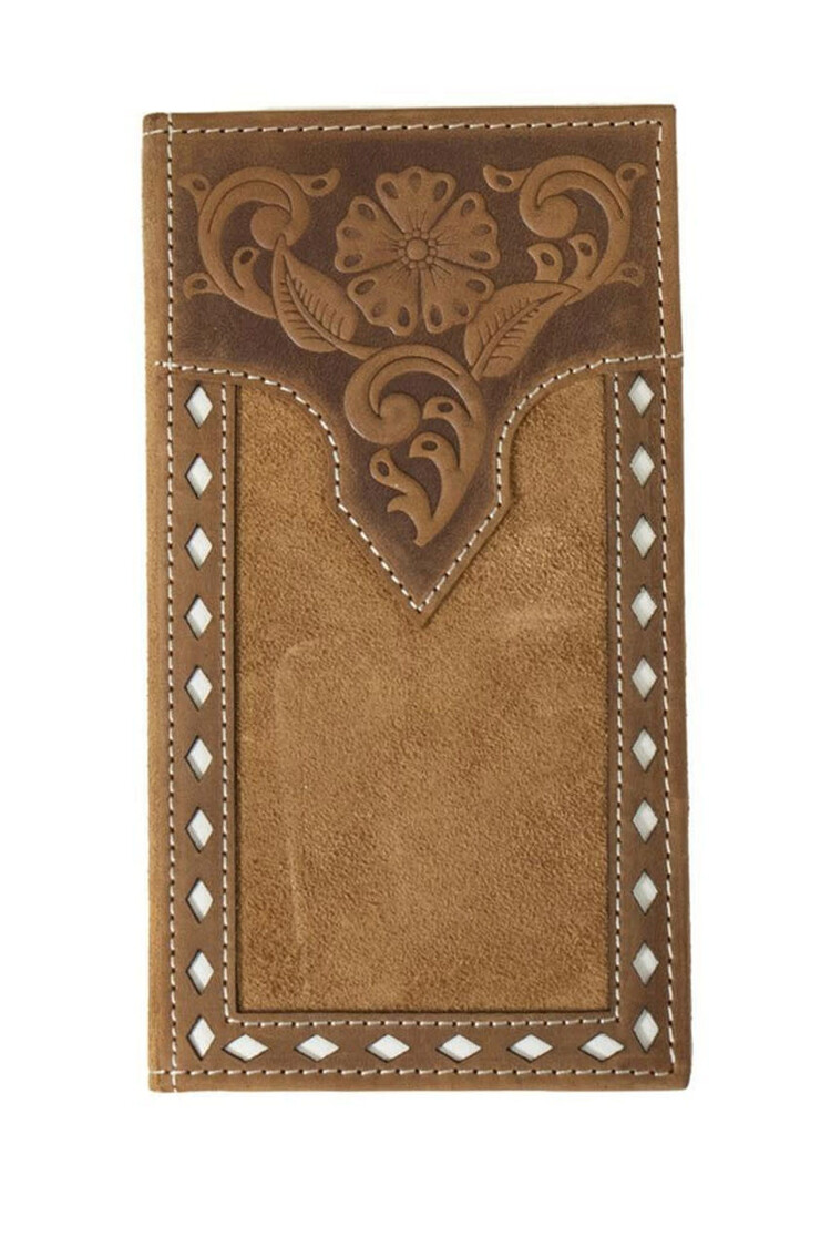 Nocona Roughout Leather Buck Stitch Rodeo Wallet