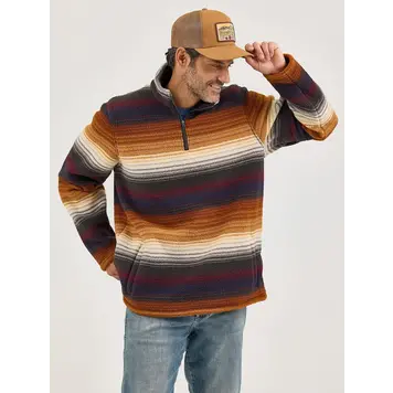 Wrangler 1/4 Zip Sherpa Pullover Sunset Stripe